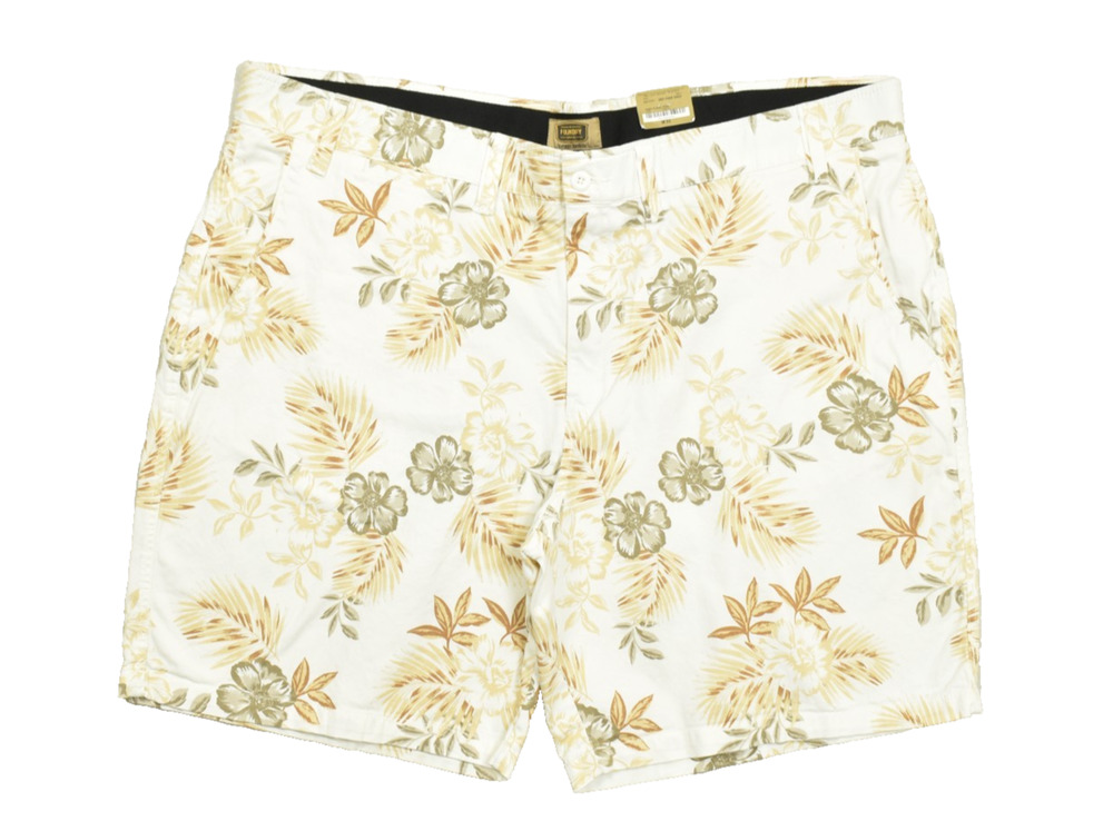 The Foundry Supply Co Men Size 52 Ivory Floral Print Comfort Stretch Shorts NWT